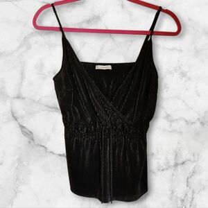Abercrombie & Fitch Silky Black Sleeveless Cami Top Elastic Drawstring Waistband